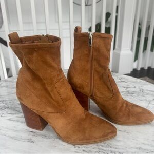 Marc Fisher Brown Suede Heeled Boots